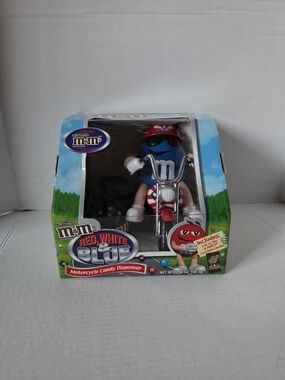 M&M'S Blue Red & White Motorcycle Candy Dispenser
